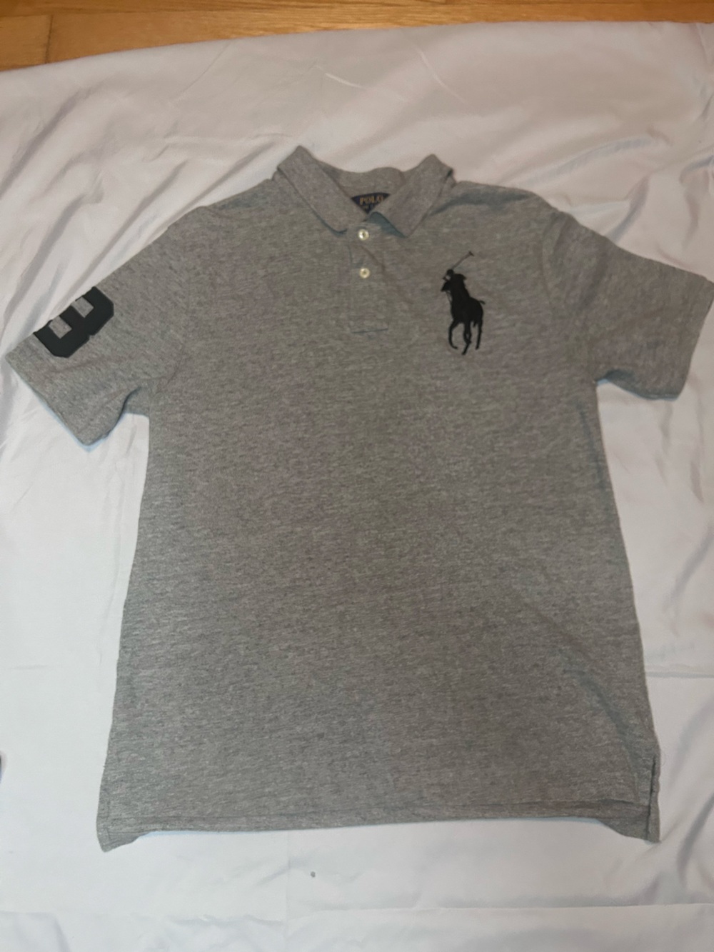 Polo by Ralph Lauren Gray Polo with Black Patch Logo